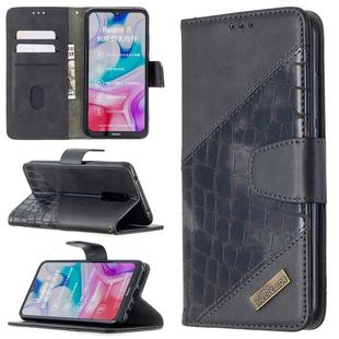 For Xiaomi Redmi 8 Matching Color Crocodile Texture Horizontal Flip PU Leather Case with Wallet & Holder & Card Slots(Black)