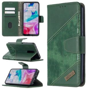 For Xiaomi Redmi 8 Matching Color Crocodile Texture Horizontal Flip PU Leather Case with Wallet & Holder & Card Slots(Green)