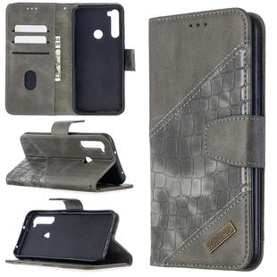 For Xiaomi Redmi Note 8T Matching Color Crocodile Texture Horizontal Flip PU Leather Case with Wallet & Holder & Card Slots(Grey)