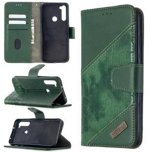 For Xiaomi Redmi Note 8T Matching Color Crocodile Texture Horizontal Flip PU Leather Case with Wallet & Holder & Card Slots(Green)