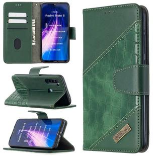 For Xiaomi Redmi Note 8 Matching Color Crocodile Texture Horizontal Flip PU Leather Case with Wallet & Holder & Card Slots(Green)