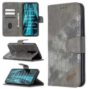 For Xiaomi Redmi 8 Pro Matching Color Crocodile Texture Horizontal Flip PU Leather Case with Wallet & Holder & Card Slots(Grey)