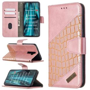 For Xiaomi Redmi 8 Pro Matching Color Crocodile Texture Horizontal Flip PU Leather Case with Wallet & Holder & Card Slots(Rose Gold)