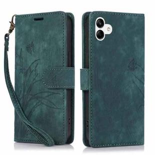 For Samsung Galaxy A05 4G Orchid Butterfly Embossed Leather Phone Case(Green)