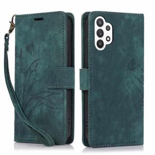 For Samsung Galaxy A32 5G / M32 5G Orchid Butterfly Embossed Leather Phone Case(Green)