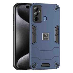 For Tecno Pop 6 Go 2 in 1 Shockproof Phone Case(Blue)