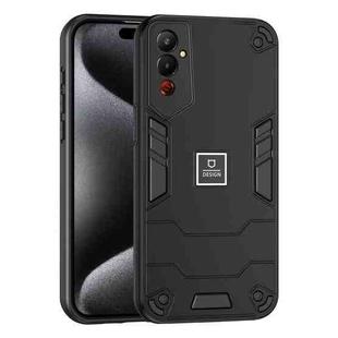 For Tecno Pova 4 2 in 1 Shockproof Phone Case(Black)