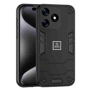 For Tecno Spark 10 2 in 1 Shockproof Phone Case(Black)