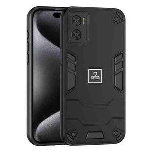 For Motorola Moto E22 2 in 1 Shockproof Phone Case(Black)