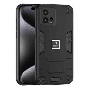 For Motorola Moto G72 2 in 1 Shockproof Phone Case(Black)