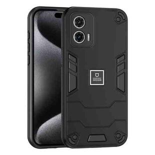 For Motorola Moto G73 2 in 1 Shockproof Phone Case(Black)