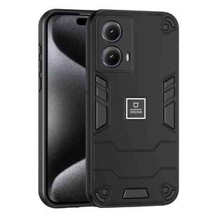 For Motorola Edge 5G 2024 Shockproof TPU Hybrid PC Phone Case(Black)