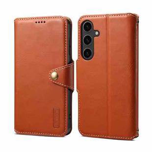 For Samsung Galaxy S24 5G Denior Cowhide Texture Wallet Style Leather Phone Case(Brown)