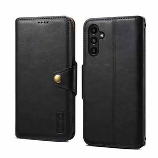 For Samsung Galaxy A14 Denior Cowhide Texture Wallet Style Leather Phone Case(Black)