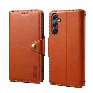 For Samsung Galaxy A34 5G Denior Cowhide Texture Wallet Style Leather Phone Case(Brown)