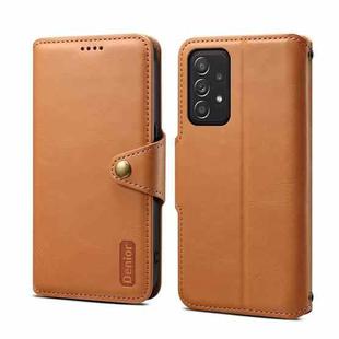 For Samsung Galaxy A52 5G Denior Cowhide Texture Wallet Style Leather Phone Case(Khaki)