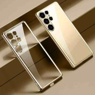 For Samsung Galaxy S24 Ultra 5G SULADA Electroplating TPU Transparent Phone Case(Gold)