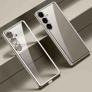 For Samsung Galaxy S24 5G SULADA Electroplating TPU Transparent Phone Case(Grey)