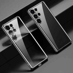 For Samsung Galaxy S25 Ultra 5G SULADA Electroplating TPU Transparent Phone Case(Black)