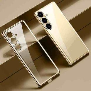 For Samsung Galaxy S25+ 5G SULADA Electroplating TPU Transparent Phone Case(Gold)