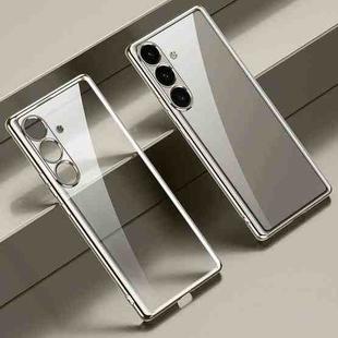 For Samsung Galaxy S25+ 5G SULADA Electroplating TPU Transparent Phone Case(Grey)