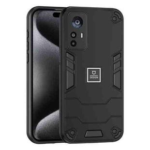 For Xiaomi 12T 2 in 1 Shockproof Phone Case(Black)