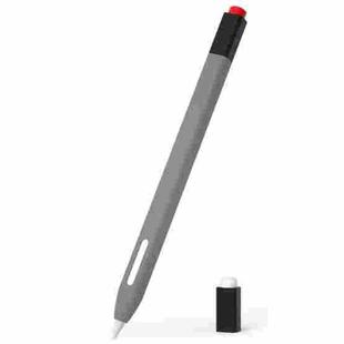 For Apple Pencil 2 Retro Pencil Style Stylus Pen Protective Case(Grey)