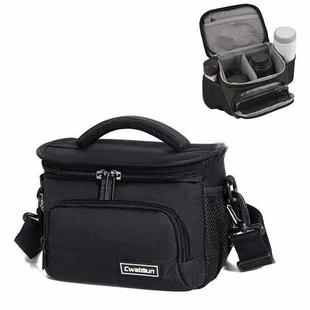 Cwatcun D67 Crossbody Camera Bag Photography Lens Shoulder Bag, Size:22 x 15 x 15cm S(Black)