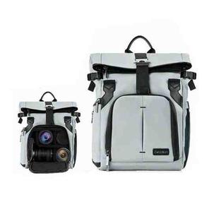 Cwatcun D95 Large Capacity Photography Backpack Shoulders Laptop Camera Bag, Size:30.5 x 18 x 38cm(Silver Grey)