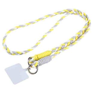 Universal Phone Three Strand Long Lanyard(White Grey Yellow)