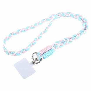 Universal Phone Three Strand Long Lanyard(White Blue Pink)