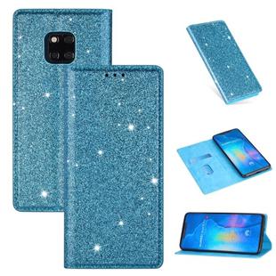 For Huawei Mate 20 Pro Ultrathin Glitter Magnetic Horizontal Flip Leather Case with Holder & Card Slots(Sky Blue)
