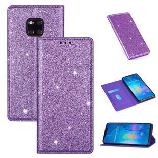 For Huawei Mate 20 Pro Ultrathin Glitter Magnetic Horizontal Flip Leather Case with Holder & Card Slots(Purple)