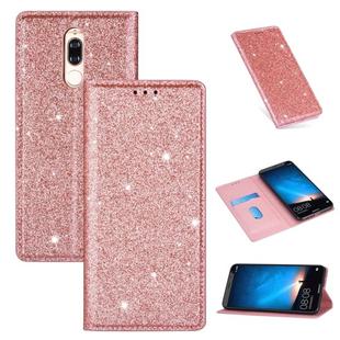 For Huawei Mate 10 Lite Ultrathin Glitter Magnetic Horizontal Flip Leather Case with Holder & Card Slots(Rose Gold)