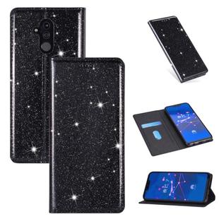 For Huawei Mate 20 Lite Ultrathin Glitter Magnetic Horizontal Flip Leather Case with Holder & Card Slots(Black)