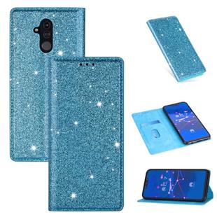 For Huawei Mate 20 Lite Ultrathin Glitter Magnetic Horizontal Flip Leather Case with Holder & Card Slots(Sky Blue)