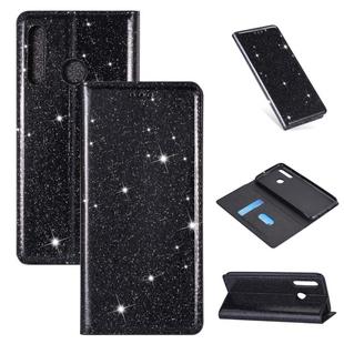 For Huawei P Smart+ 2019 Ultrathin Glitter Magnetic Horizontal Flip Leather Case with Holder & Card Slots(Black)