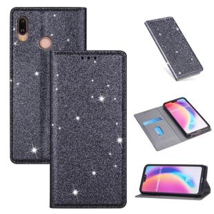 For Huawei P20 Lite Ultrathin Glitter Magnetic Horizontal Flip Leather Case with Holder & Card Slots(Gray)