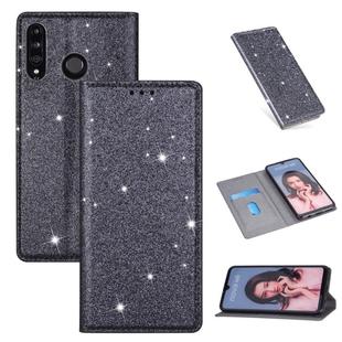 For Huawei P30 Lite Ultrathin Glitter Magnetic Horizontal Flip Leather Case with Holder & Card Slots(Gray)