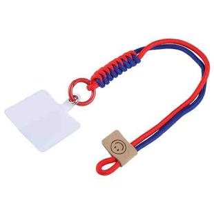 Universal Phone Smiley Face Lanyard(Blue Red)