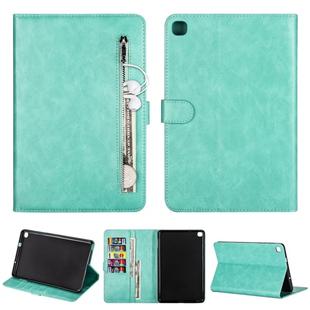For Samsung Galaxy Tab A8 P200 Tablet Fashion Calf Texture Zipper Horizontal Flip Leather Case with Stand & Card Slots & Wallet & Wake-up / Sleep Function(Green)