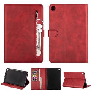 For Samsung Galaxy Tab A8 P200 Tablet Fashion Calf Texture Zipper Horizontal Flip Leather Case with Stand & Card Slots & Wallet & Wake-up / Sleep Function(Red)