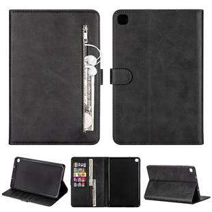 For Samsung Galaxy Tab A8 P200 Tablet Fashion Calf Texture Zipper Horizontal Flip Leather Case with Stand & Card Slots & Wallet & Wake-up / Sleep Function(Black)