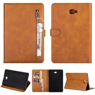 For Samsung Galaxy Tab A10.1 T850 / T585 Tablet Fashion Calf Texture Zipper Horizontal Flip Leather Case with Stand & Card Slots & Wallet & Wake-up / Sleep Function(Brown)