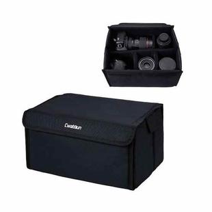 Cwatcun H80 Large Capacity Foldable Inner Camera Bag Photography Lens Bag, Size:34.5 x 19 x 26cm L(Black)