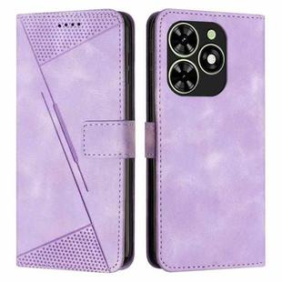 For Infinix Smart 8 Dream Triangle Leather Phone Case with Long  Lanyard(Purple)