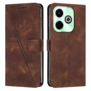 For Infinix Hot 40i Dream Triangle Leather Phone Case with Long  Lanyard(Brown)