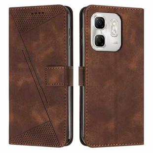 For Infinix Hot 50i Dream Triangle Leather Phone Case with Long  Lanyard(Brown)