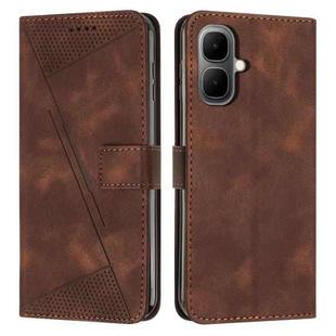 For Infinix Smart 10 4G / Tecno Pop 10 Dream Triangle Leather Phone Case with Lanyard(Brown)