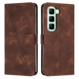 For Infinix Hot 60 4G / Hot 60i 4G Dream Triangle Leather Phone Case with Lanyard(Brown)